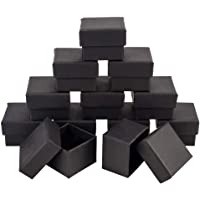 NBEADS 20 Piezas Joyero Caja de Regalo Cuadrada de Cartón con Esponja Negra- Negro- 4.5X4.5X3cm